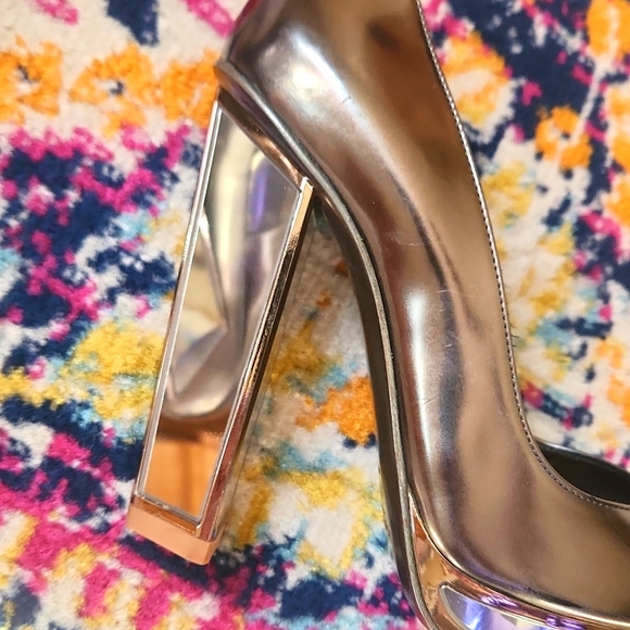 YSL Vitellino Laminato /Mirror Antracite/Crystal heels size 37 - Picture 8 of 9